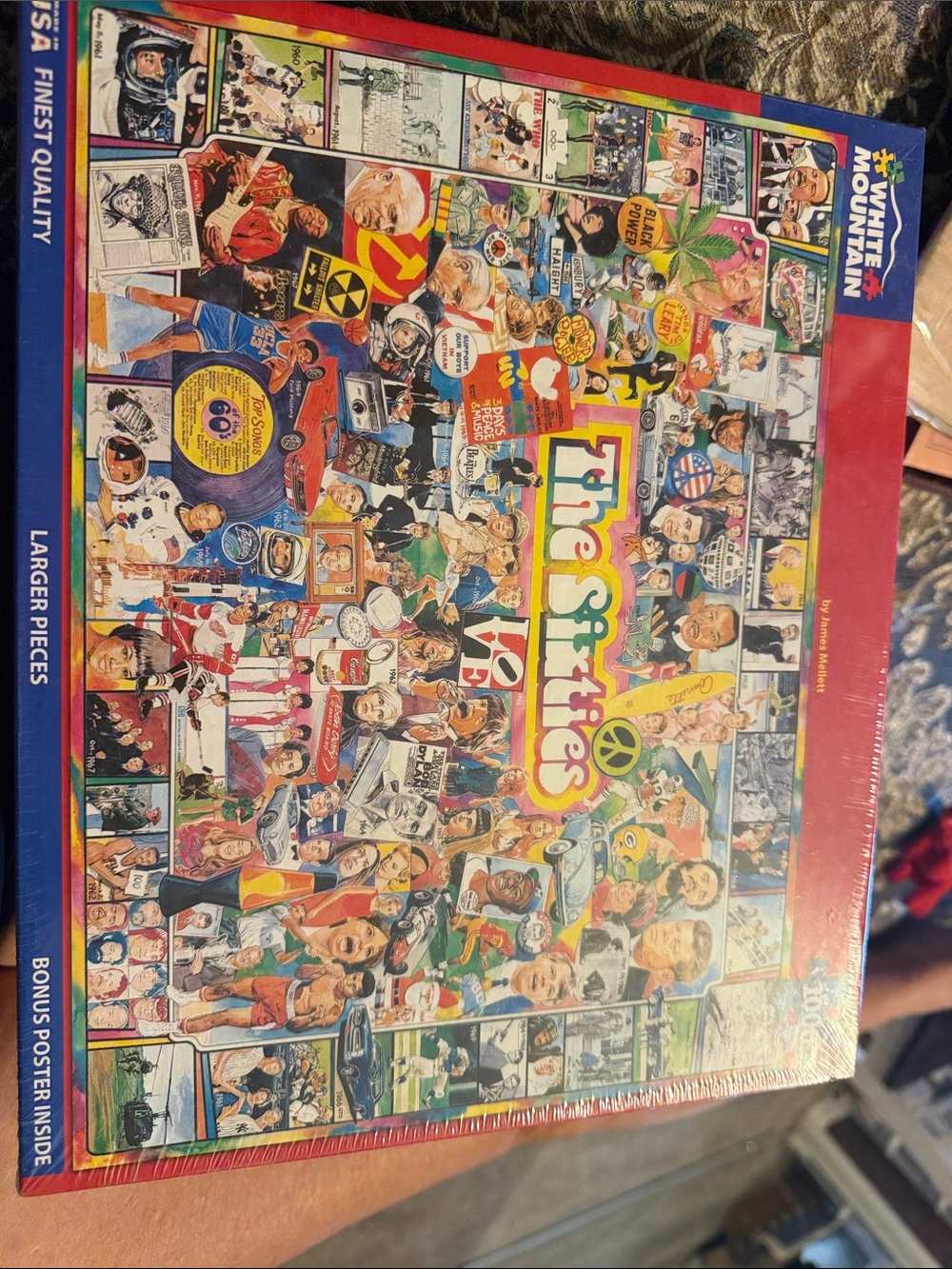 White Mountain Multicolor 'The Sixties' Retro Collage Puzzle
